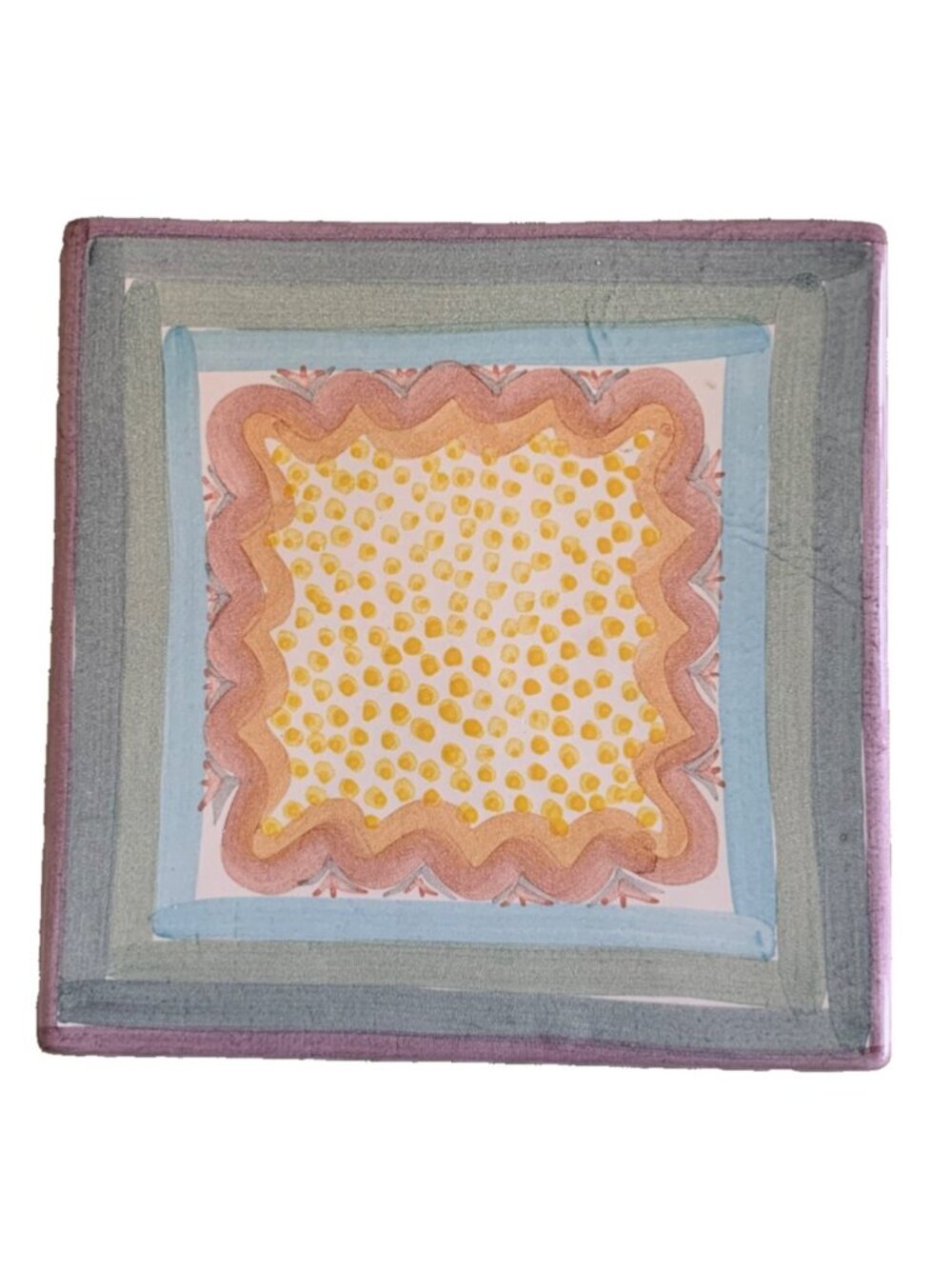 Mackenzie Childs 8" sq tile trivet, Brittany pattern